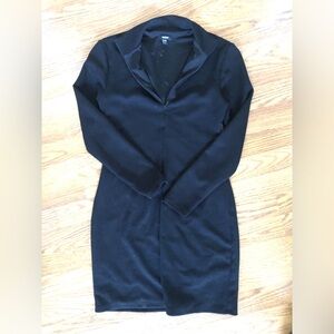 Women's Long Sleeve Zippered Collar Sculpting Dress